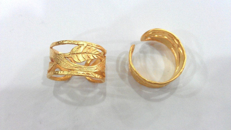 Gold Ring Blank Adjustable Ring Blank (6mm blank), Gold Plated Brass Findings   G21178