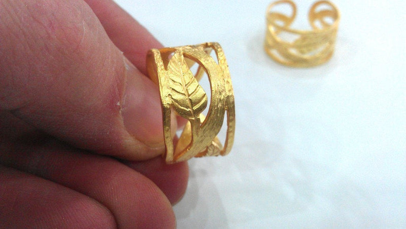 Gold Ring Blank Adjustable Ring Blank (6mm blank), Gold Plated Brass Findings   G21178