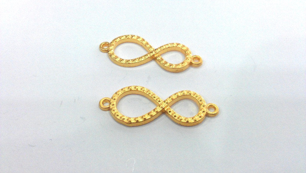 4 Infinity Connector Charms, Matt Gold Connector  G318