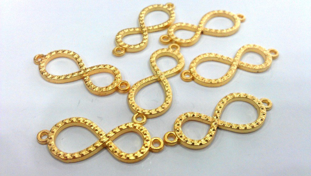 4 Infinity Connector Charms, Matt Gold Connector  G318