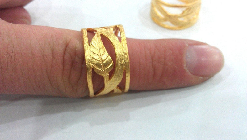 Gold Ring Blank Adjustable Ring Blank (6mm blank), Gold Plated Brass Findings   G21178