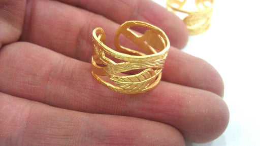 Gold Ring Blank Adjustable Ring Blank (6mm blank), Gold Plated Brass Findings   G21178