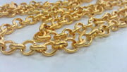 Gold Chain Gold Plated Rolo Chain (7,2 mm) 1 Meter - 3.3 Feet  G14367