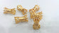 2 Gold Plated Tube Beads , Gold Plated  Brass G9881