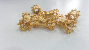 2 Gold Plated Tube Beads , Gold Plated  Brass G9881