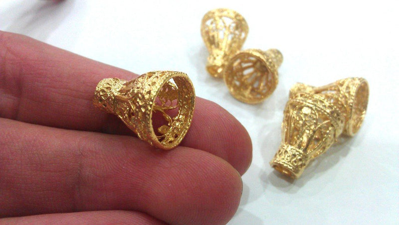 2 Gold Plated Cone Findings  G9647