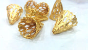 2 Gold Cone Gold Plated Cone Findings  G9230