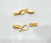 5 sets  Hook Clasp Findings, Gold Plated Brass G11496