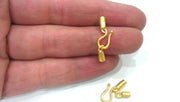 10 sets  Hook Clasp  Findings ,  Gold Plated Brass  G11496