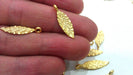 10 Leaf Charms Gold Plated Brass Charms G343