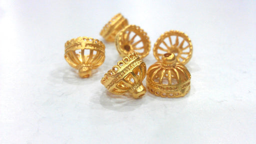 4 Gold Plated Brass Cones Findings   G351