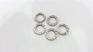 10 Silver Circle Charm Findings Antique Silver Plated Metal Connector  (14 mm) G10949