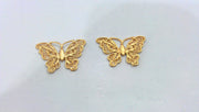 10 Gold Butterfly Charms, Gold Plated Brass  G13677