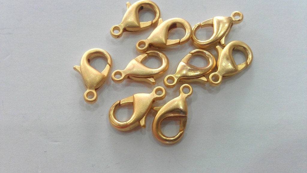 100 Lobster Clasps Gold Plated  (12x6 mm)  G14612