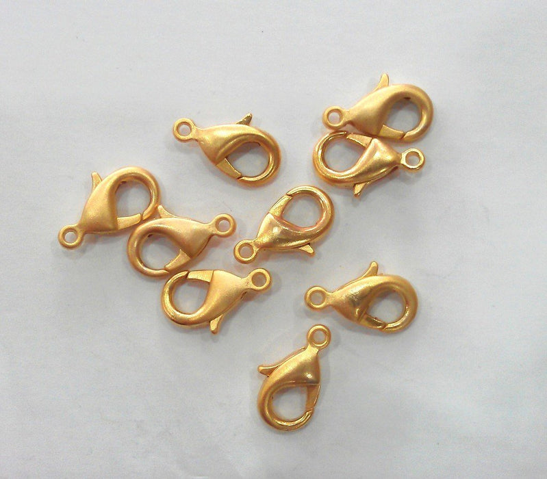 10 Gold Clasp Lobster Clasps  Gold Plated Clasps  Findings  10 Pcs. (12x6 mm)   G14612