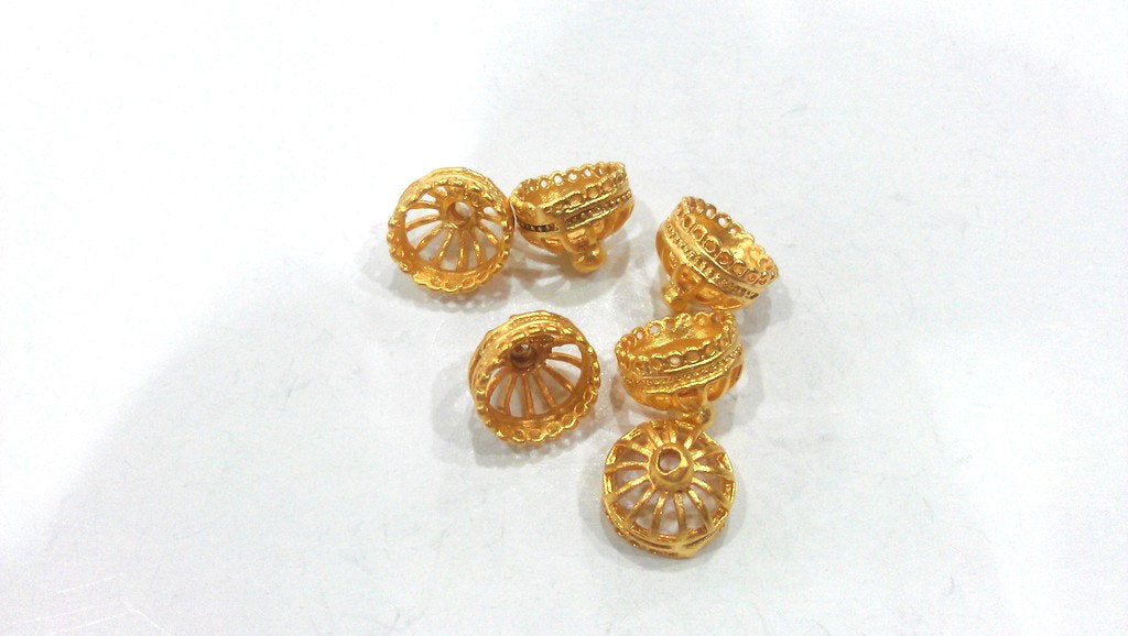 10 Cone Findings , Gold Plated Brass G351