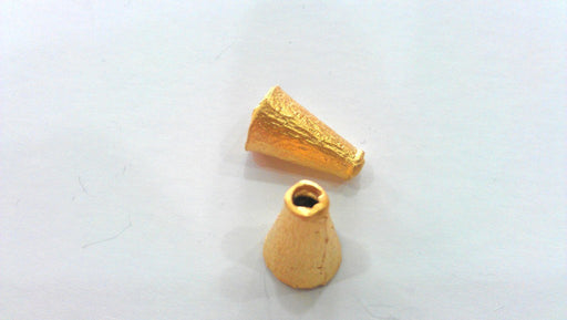 4 Gold Plated Brass Cones  Findings   G16293