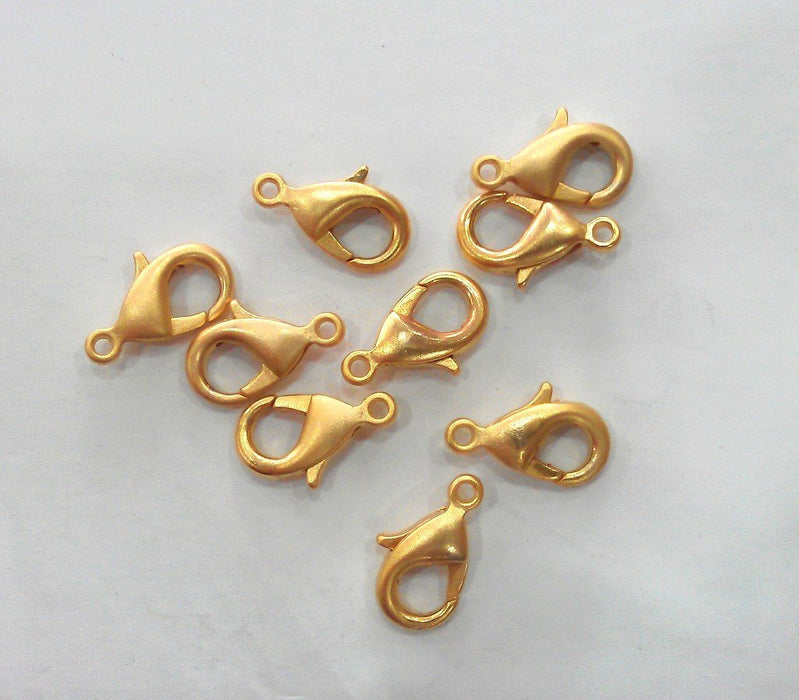 100 Lobster Clasps Gold Plated  (12x6 mm)  G14612