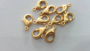 50 Gold Gold Plated Lobster Clasps  Findings , 50 Pcs. (12x6 mm)  G14612
