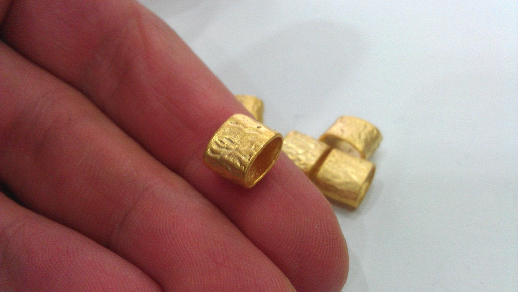 10 Gold Tube Findings , Gold Plated Brass G13934