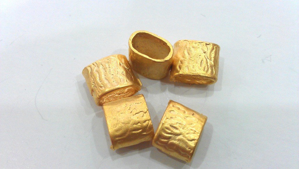 10 Gold Tube Findings , Gold Plated Brass G13934