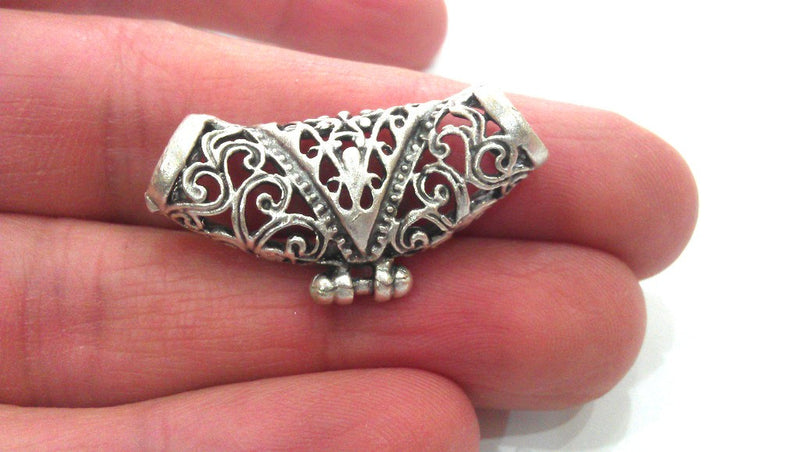2 Pcs Antique Silver Plated Brass  Connector ,Pendant  G13941