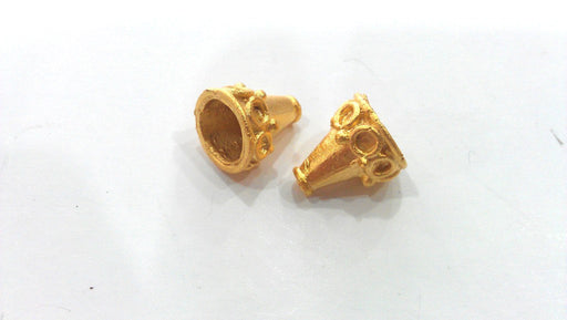 2 Pcs Cone  Findings , Gold Plated Brass  G370