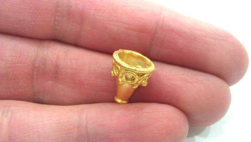 2 Pcs Cone  Findings , Gold Plated Brass  G370