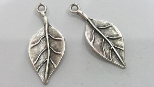 2 Leaf Charm Silver Plated Brass  G10791