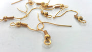 Gold Earring Hook Gold Plated Brass Earring Hook ,Findings 10 Pcs (5 pairs)  G9871