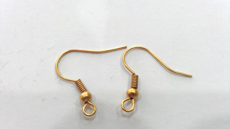Gold Earring Hook Gold Plated Brass Earring Hook ,Findings 10 Pcs (5 pairs)  G9871