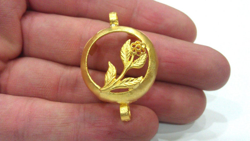 Gold Plated Brass Bezels , Mountings 25 mm G377