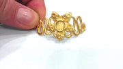 22K Gold Plated Brass Connector with Flower 7 mm Base Setting,  Findings  G375