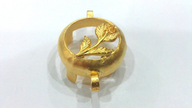 Gold Plated Brass Bezels , Mountings 25 mm G377