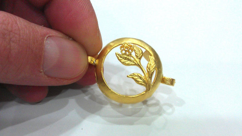 Gold Plated Brass Bezels , Mountings 25 mm G377