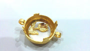 Gold Plated Brass Bezels , Mountings 25 mm G377