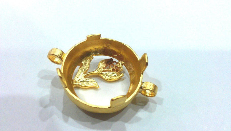 Gold Plated Brass Bezels , Mountings 25 mm G377