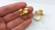 Adjustable Ring Base Blank (6mm Blank) , Gold Plated Brass  G422