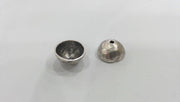 10 Silver Bead Cap Findings Antique Silver Plated Brass  G12152