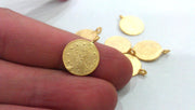 5 Pcs (14mm)   Ottoman Signature Charms, Gold Plated Brass   G12938