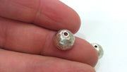 10 Silver Bead Cap Findings Antique Silver Plated Brass  G12152