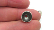 10 Silver Bead Cap Findings Antique Silver Plated Brass  G12152