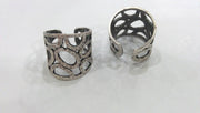 Adjustable Ring Blank (8x4 mm and 6x3 mm Blank) Antique Silver Plated Brass ,Findings  G432