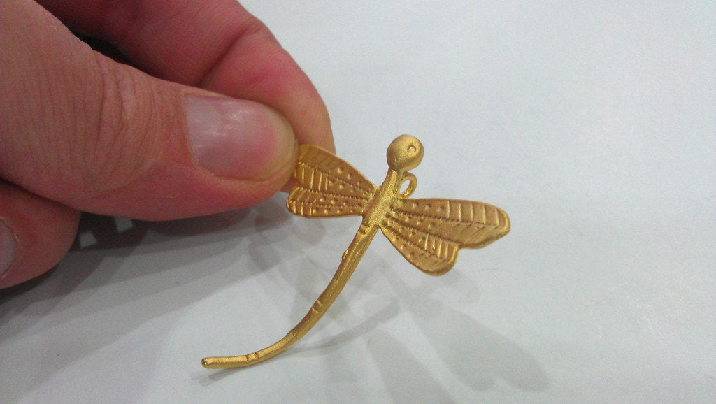 Dragonfly Pendant Gold Pendant Dragonfly Pendant Gold Plated Brass  G10786