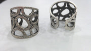 Adjustable Ring Blank (8x4 mm and 6x3 mm Blank) Antique Silver Plated Brass ,Findings  G432