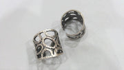 Adjustable Ring Blank (8x4 mm and 6x3 mm Blank) Antique Silver Plated Brass ,Findings  G432