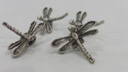 2 Dragonfly Charms , Antique Silver Plated Brass G444