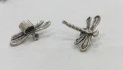 2 Dragonfly Charms , Antique Silver Plated Brass G444
