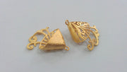 2 Pcs Cones  Findings , Pendants , Gold Plated Brass G11492