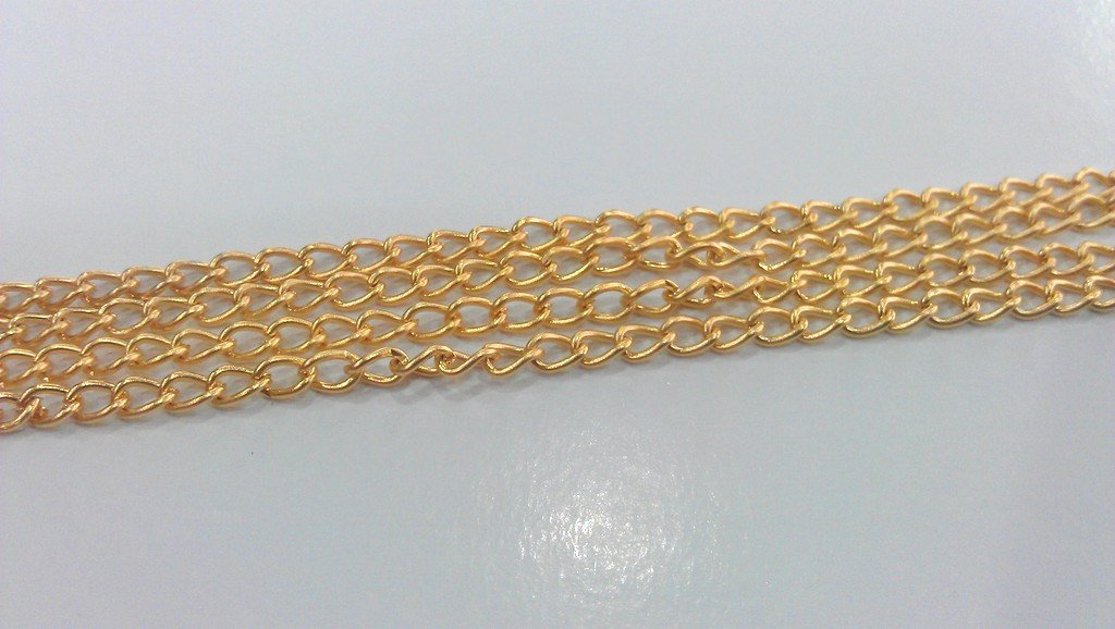 Gold Plated Chain  1 Meter - 3.3 Feet  (3x4 mm)  G452